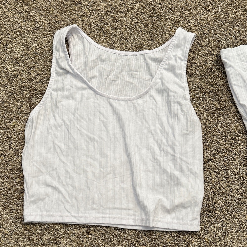 White Ribbed Tank Top